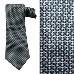 Zianetti Neck Tie Italian Black Gray Print All Silk Mens Suit Accessories Formal